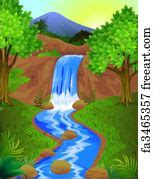 Free art print of Waterfall. Long exposure of a small waterfall | FreeArt | fa845416