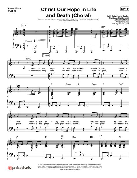 Christ Our Hope In Life And Death (Choral Anthem SATB) Sheet Music PDF (Matt Papa / Keith ...