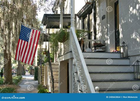 Colorful Homes of Downtown Savannah, Georgia Stock Photo - Image of ...