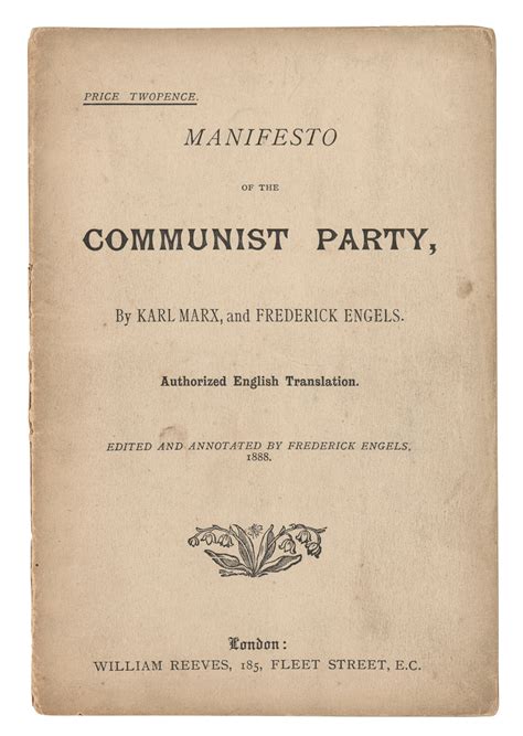 Marx, Karl / Engels, Friedrich. Manifesto of the Communist Party ...