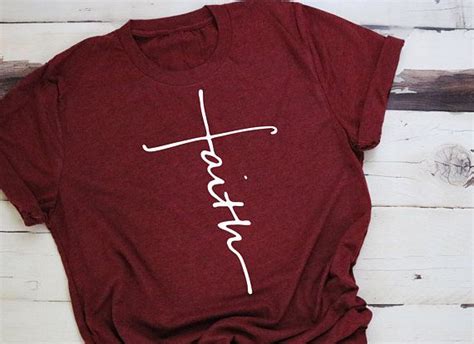 These faith cross shirts can come in a variety of colors. If you do not like the shirt provided ...