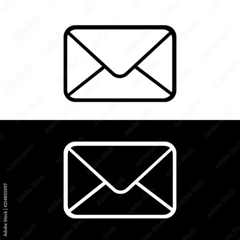 Mail icon. Envelope sign. Email icon. Letter icon on white and black ...