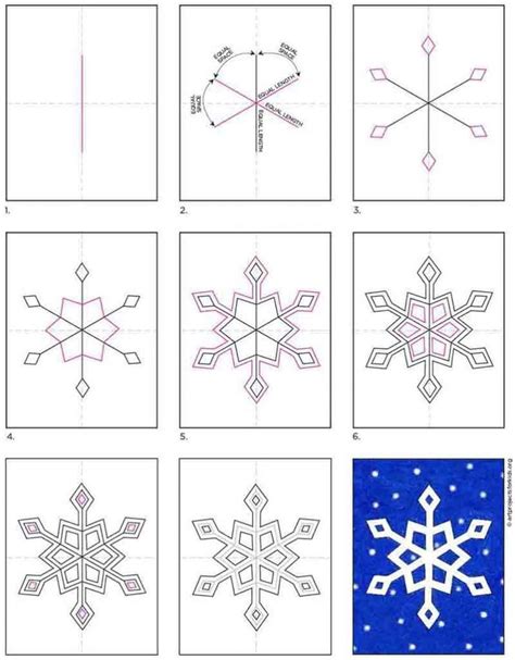 Easy How to Draw a Snowflake Tutorial Video and Snowflake Coloring Page ...