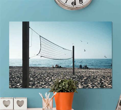 Volleyball net beach home canvas wall art - TenStickers