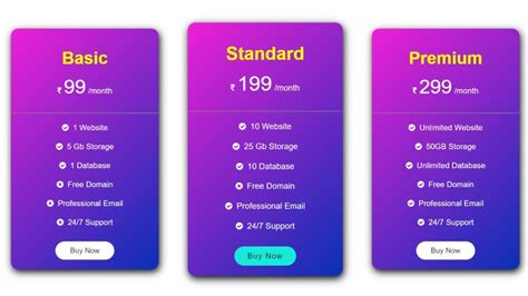 Pricing Table Using HTML & CSS|Simple Pricing Table Design|Pricing Card Using HTML and CSS
