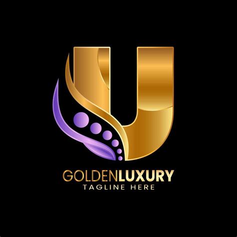 Luxury Gold letter U logos. Vintage decorative design. 22173339 Vector ...