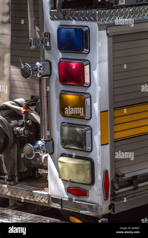 Retro fire truck tail lights in Denver Stock Photo - Alamy