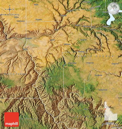 Satellite Map of Nez Perce County