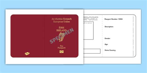 Irish Passport Template (Teacher-Made)