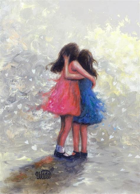 Sisters Art Print Two Sisters Hugging, Girls, Sister Wall Decor, Black and White Sister Art ...