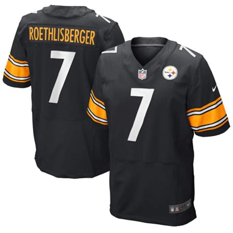 Mens Pittsburgh Steelers Ben Roethlisberger Nike Black Elite Jersey