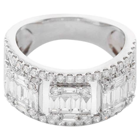 Stunning White Gold Pave Diamond Wide Band Ring at 1stDibs | pave wide ...