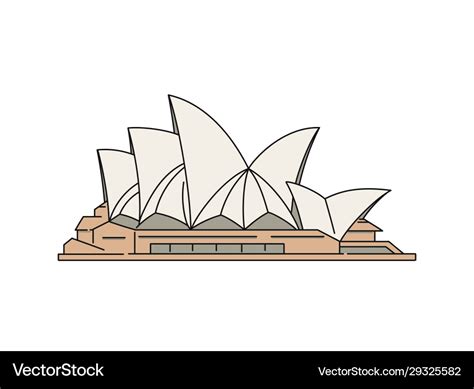 Sydney opera house famous tourist landmark sketch Vector Image