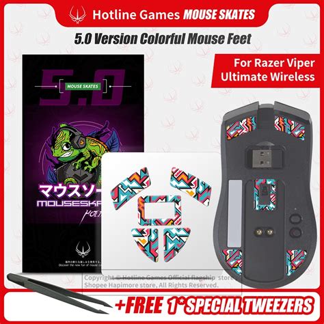 Hotline Games 5.0 Colorful Mouse Feet Skates for Razer VIPER Ultimate Wireless Gaming Mouse Feet ...