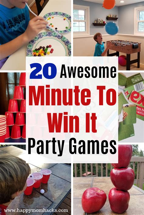 20 Easy Minute to Win It Games for Kids & Groups | Happy Mom Hacks | Birthday party games for ...