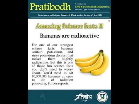 Pratibodh - Amazing Science Facts 10 - Bananas are radioactive - YouTube