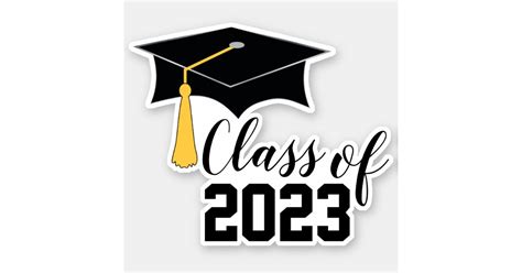 Graduation Cap with Tassel Class of 2023 Sticker | Zazzle