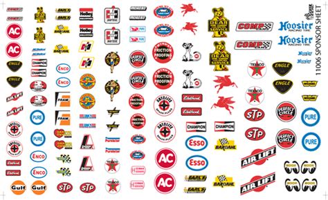 Model Car Sponsors Decal Sheet #11006