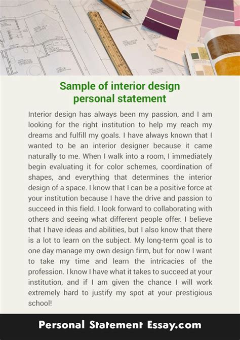 The interior design personal statement is a spot on the application where you acquaint with a ...