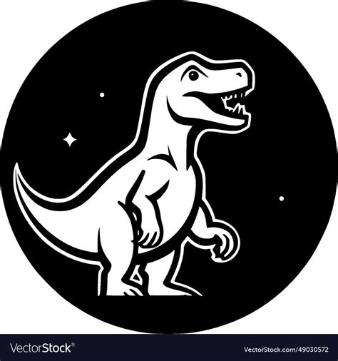 Dino - black and white Royalty Free Vector Image