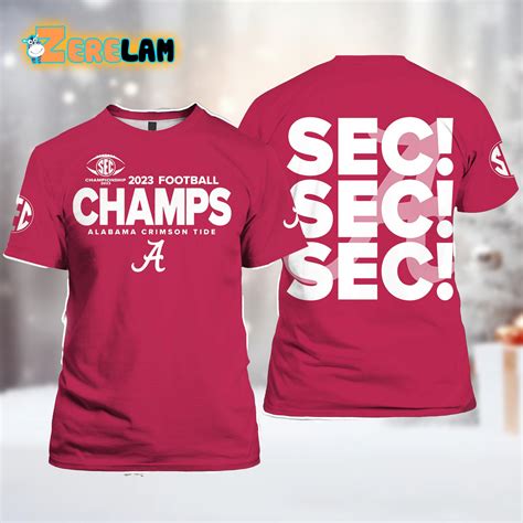 Alabama Crimson Tide 2023 SEC Football Conference Champions Shirt - Zerelam