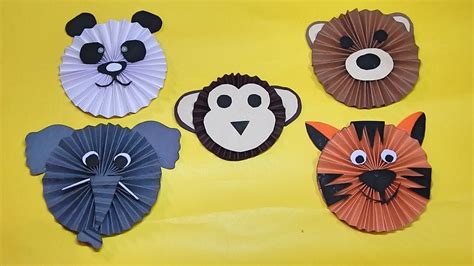 How to make cute animal faces using Paper | jungle theme birthday decoration ideals - YouTube