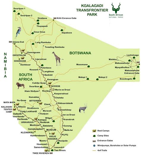 Kgalagadi Transfrontier Park Map