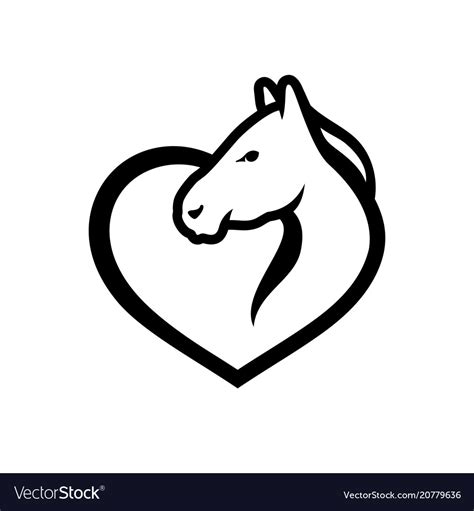 Horse love sign Royalty Free Vector Image - VectorStock