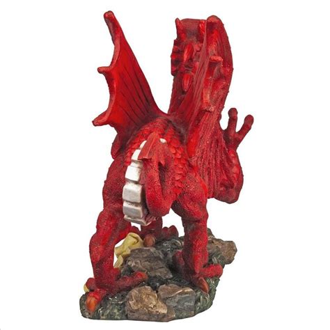 The Red Welsh Dragon Statue Collection: Medium - KY95193 - Design Toscano