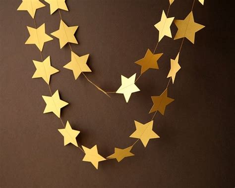 Christmas star garland, Christmas decoration, Gold star garland, Christmas decor, Gold Christmas ...