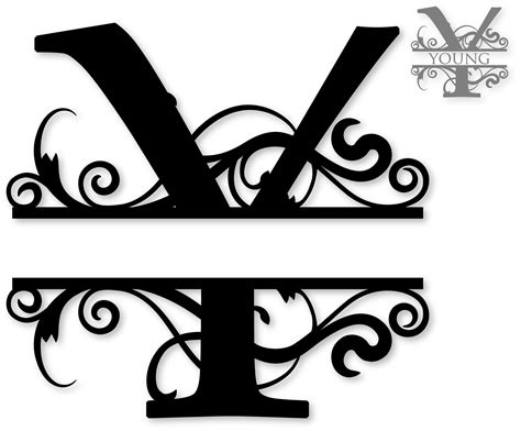 "Y" Split Monogram | Free monogram fonts, Cricut monogram, Monogram fonts