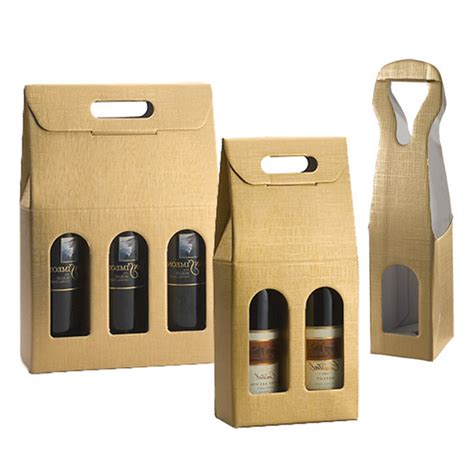 Hot style custom brown kraft wine bottle packaging paper boxes with various design