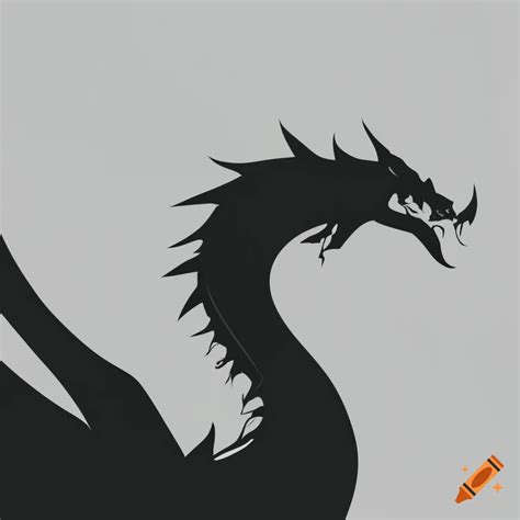 Black and white minimalist dragon artwork