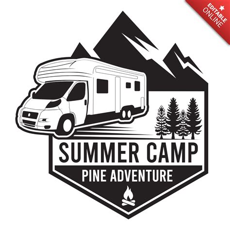 Summer Camp Pine Adventure Logo Design Template | Free Design Template