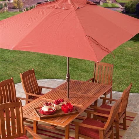 8 x 11-Ft Rectangle Patio Umbrella with Red Orange Terracotta Canopy Shade | Patio umbrella ...