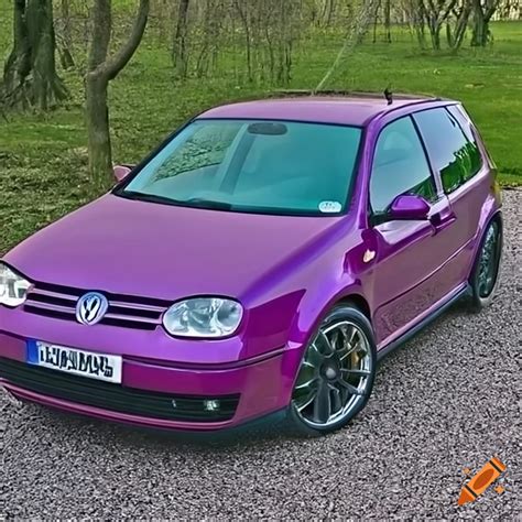 Customized green to purple gradient volkswagen golf mk4