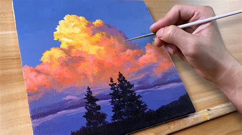 How to Paint Sunset Clouds / Acrylic Painting / Correa Art - YouTube