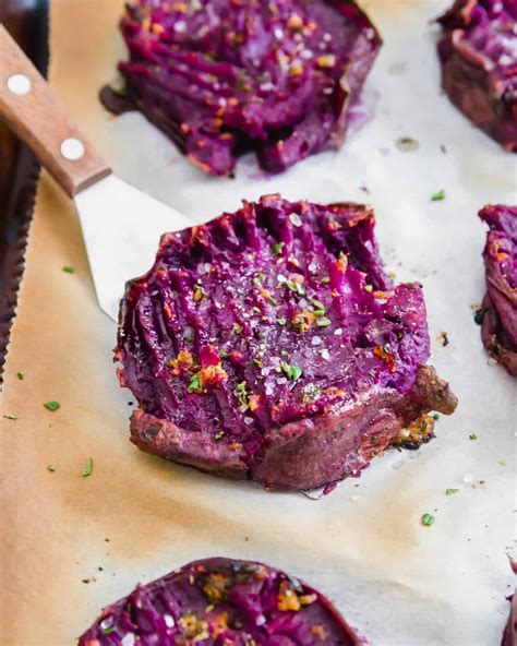 Roasted Stokes Purple Sweet Potato Recipe - Smashed Purple Potatoes