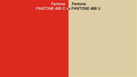 Pantone 485 C vs PANTONE 468 U side by side comparison