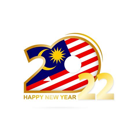 Year 2022 with Malaysia Flag pattern. Happy New Year Design. 7411661 ...