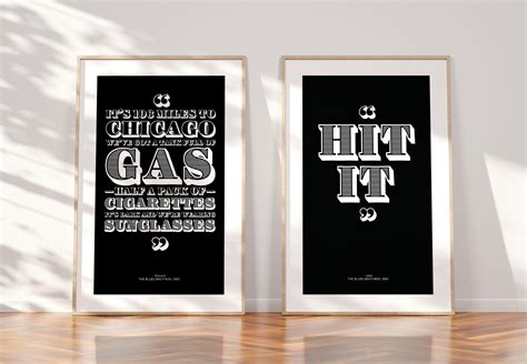 Blues Brothers Movie Quote Poster 'HIT IT' Typography | Etsy | Blues brothers movie, Blues ...