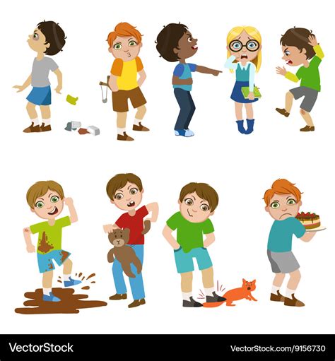 Mean children Royalty Free Vector Image - VectorStock