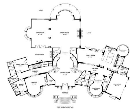 Chateau d'Or in Bel Air: 'Majestic' Mansion blueprint - Google Search | Unique house plans ...