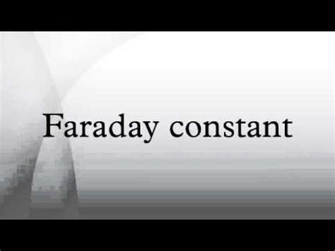 Faraday constant - YouTube