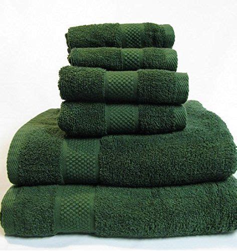 100% SOFT COTTON – 6 Piece TOWEL SET (Hunter Green) Lantrix | Green bathroom accessories, Towel ...