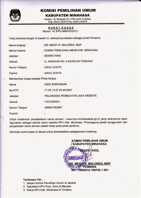 Surat Kuasa Pemutusan Nomor Telepon - Delinewstv