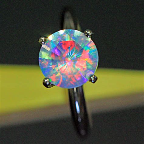 Rainbow Opal 14K White Gold Ring