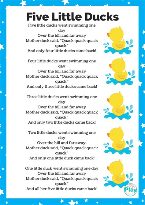 Five Little Ducks Song And Activity Ideas · The Inspiration Edit