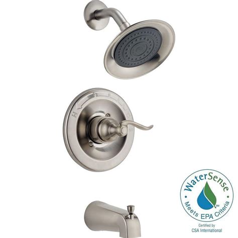 Delta Windemere 1-Handle Tub and Shower Faucet Trim Kit in Stainless (Valve Not Included ...