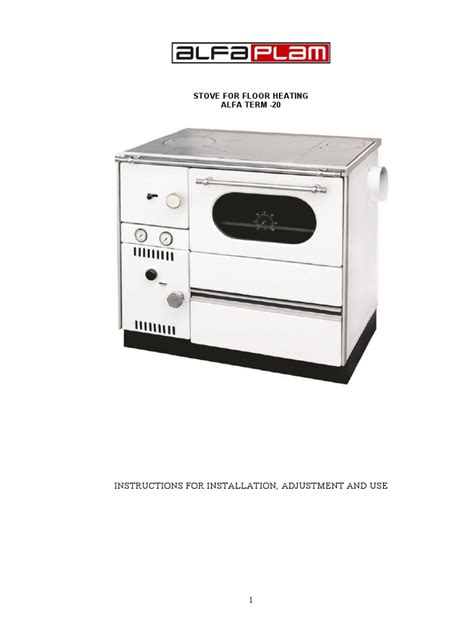 Stove For Floor Heating Alfa Term - 20: Instructions For Installation, Adjustment and Use | PDF ...